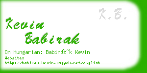 kevin babirak business card